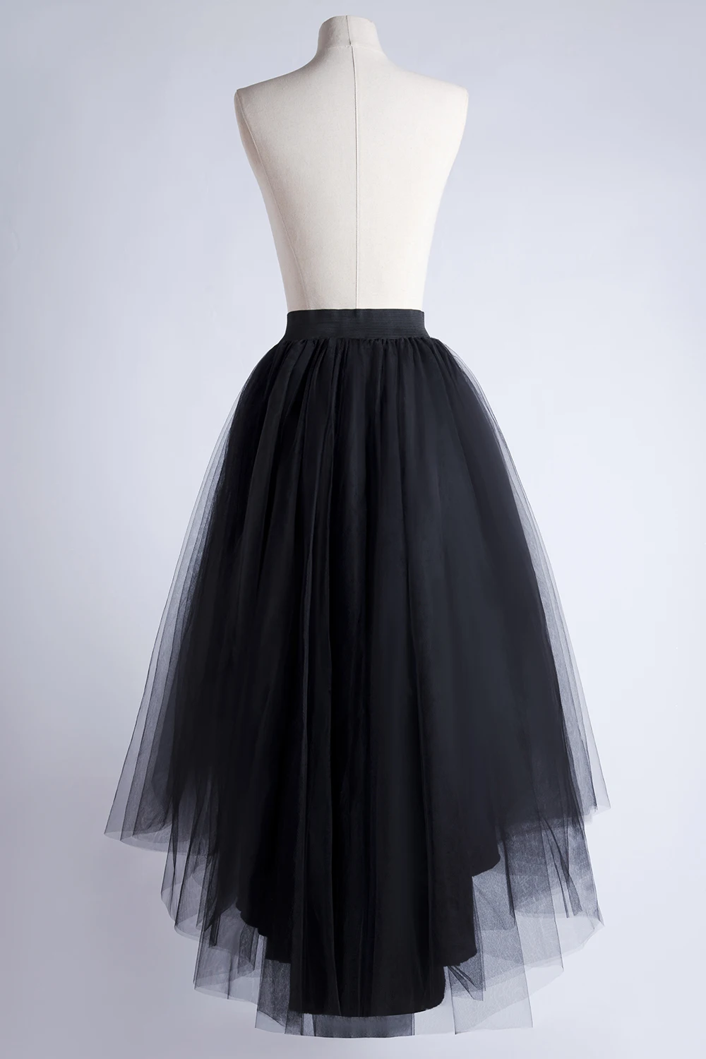 Black 3 Layer Tulle Skirt High-Low Tiered Underskirt Tutu Skirts Petticoat Wedding Bridal Accessories Pettycoats For Women 2022