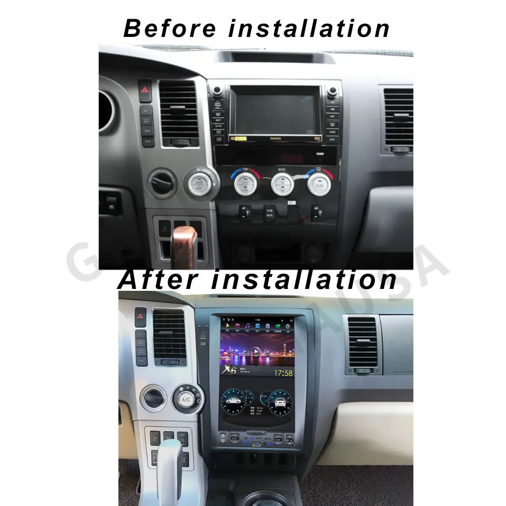 

For Toyota Tundra 2007-2011 Sequoia 2007-2018 Android Tesla Style Screen Car Radio Multimedia Navigation GPS WIFI 4G Carplay