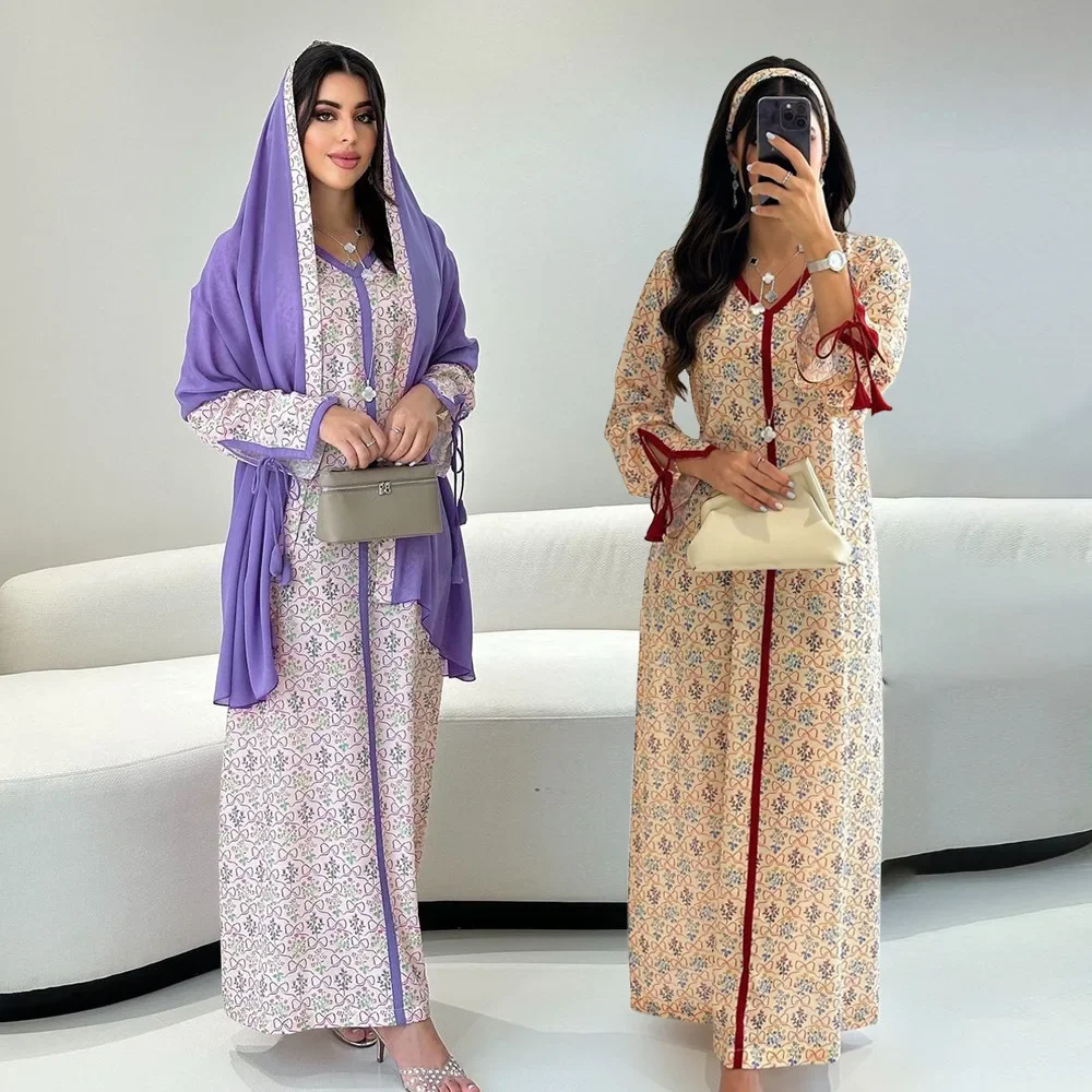 

Abaya с рисунком, искусственная мусульманская мода, Abayas для женщин, Дубай, роскошная яркая Исламская одежда, Robe Mariage Musulmane