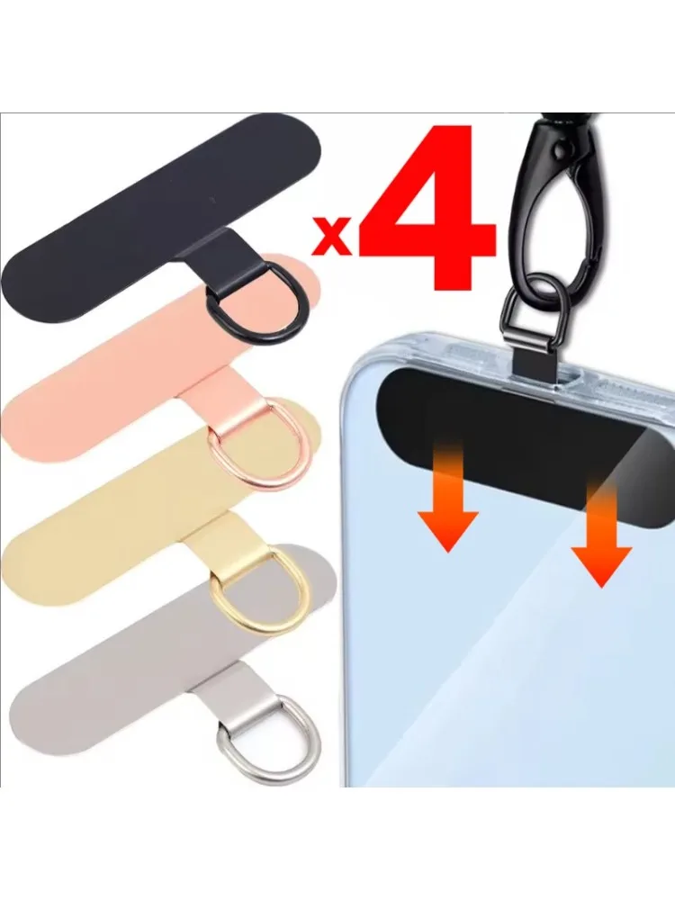 Coussinets d'attache de téléphone portable en acier inoxydable, lanière de téléphone portable en métal, tampons stables pour iPhone Samsung Xiaomi Huawei joint universel
