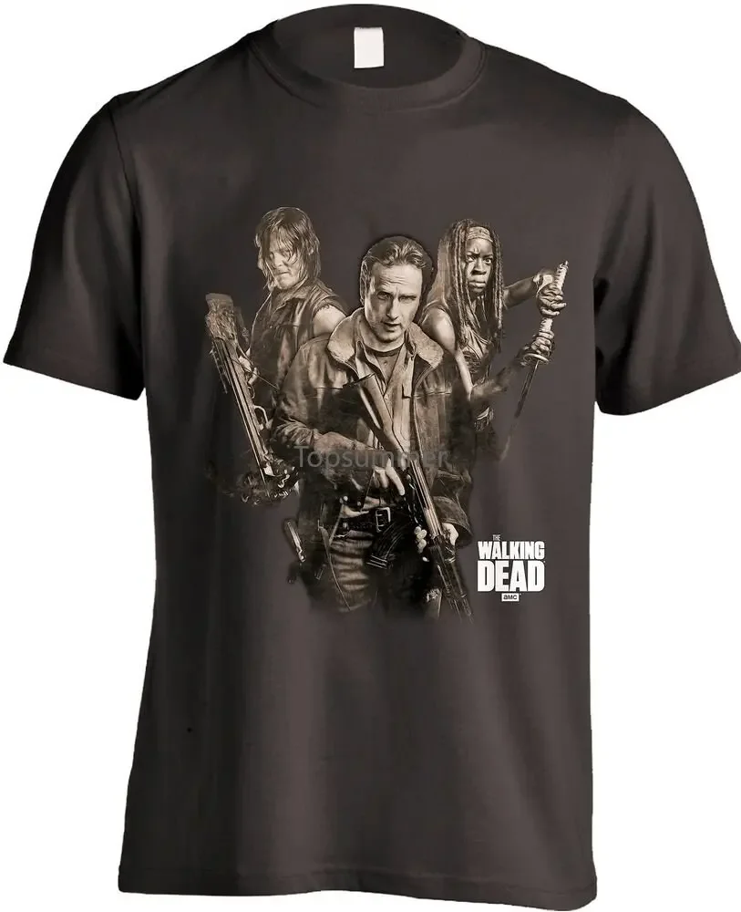 Walking Dead Rick Grimes Daryl Dixon Michonne Camiseta oficial para hombre Camisetas unisex de peso pesado para hombres