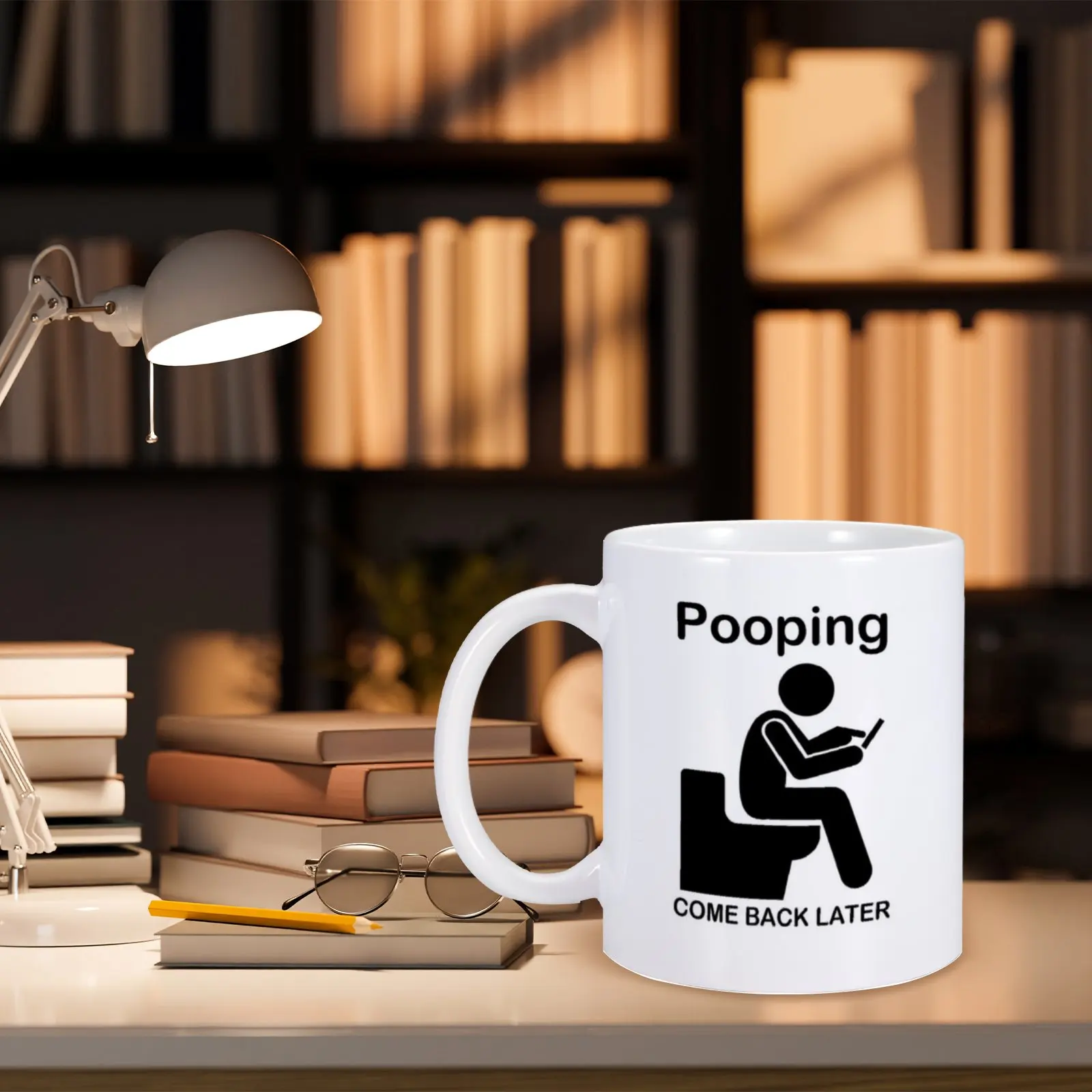 Funny Mug for Friends Coworker Sister Brother Novelty Coffee Cup Pooping Come Back Later Mugs 11oz Travel Cup Birthday Gifts