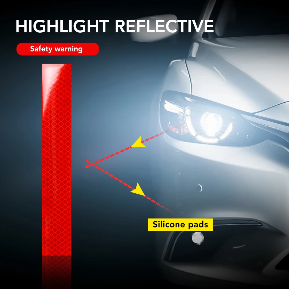 Car Reflective Sticker Warning Safety Tape Car styling For Renault Clio Logan Megane Koleos Scenic Dacia Duster kaptur fluence