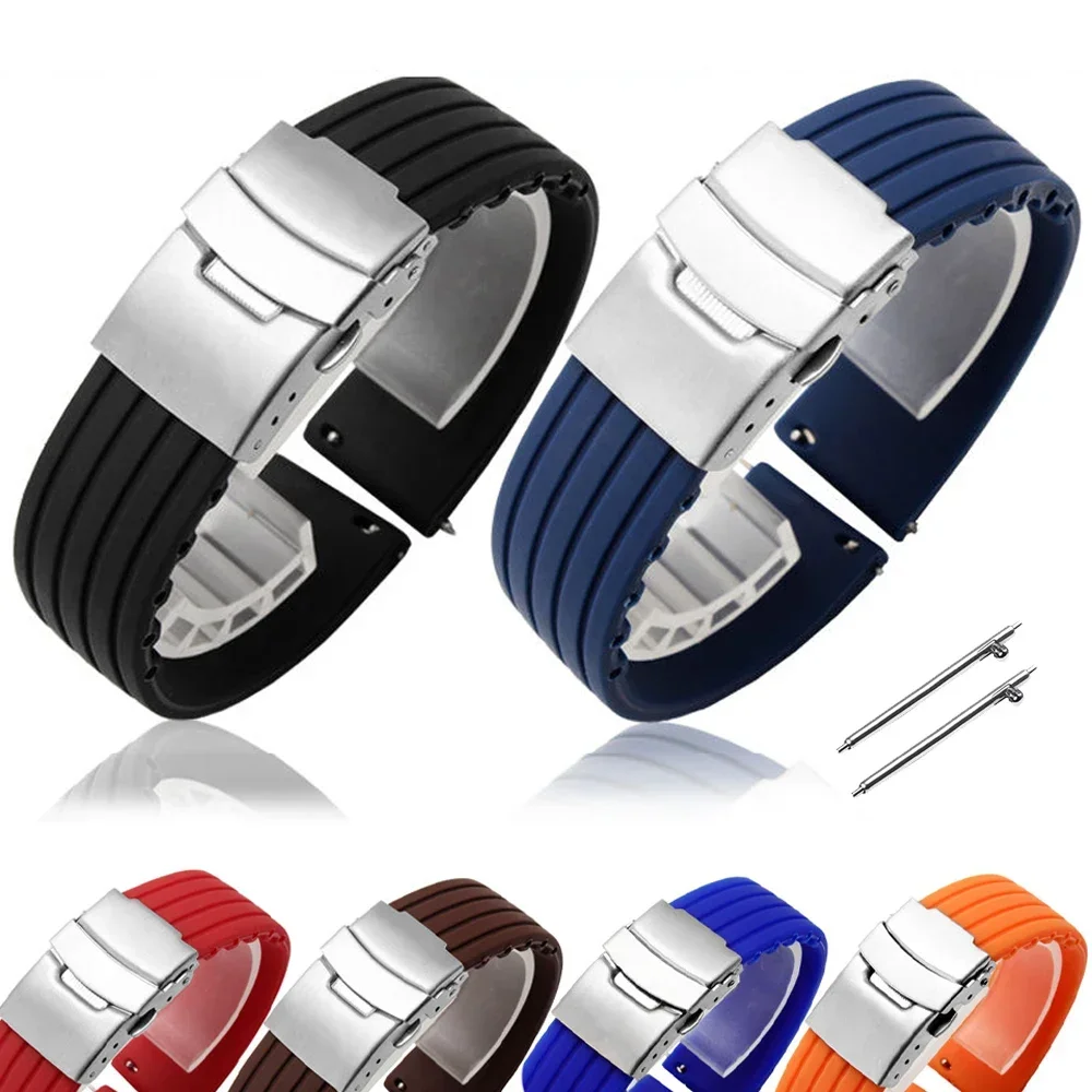 

18mm 20mm 22mm 22mm Band for Samsung Gear S3 Frontier/Classic for Huawei Watch 2 Silicone Strap for Galaxy Watch3 41mm 45mm