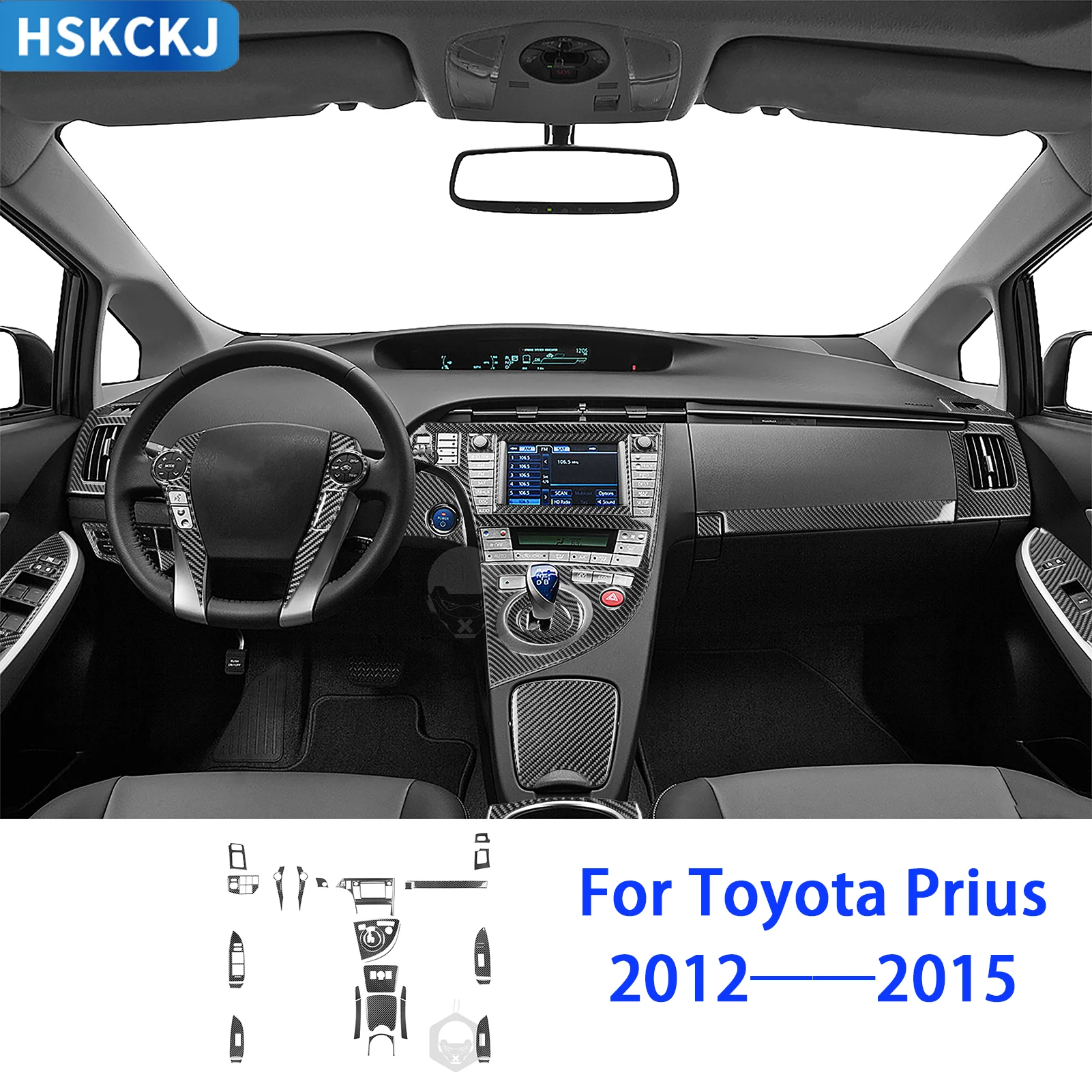 

For Toyota Prius 2012 2013 2014 2015 Car Accessories Black Plastic Air Outlet Gear Lifting Instrument Modification Trim Sticker