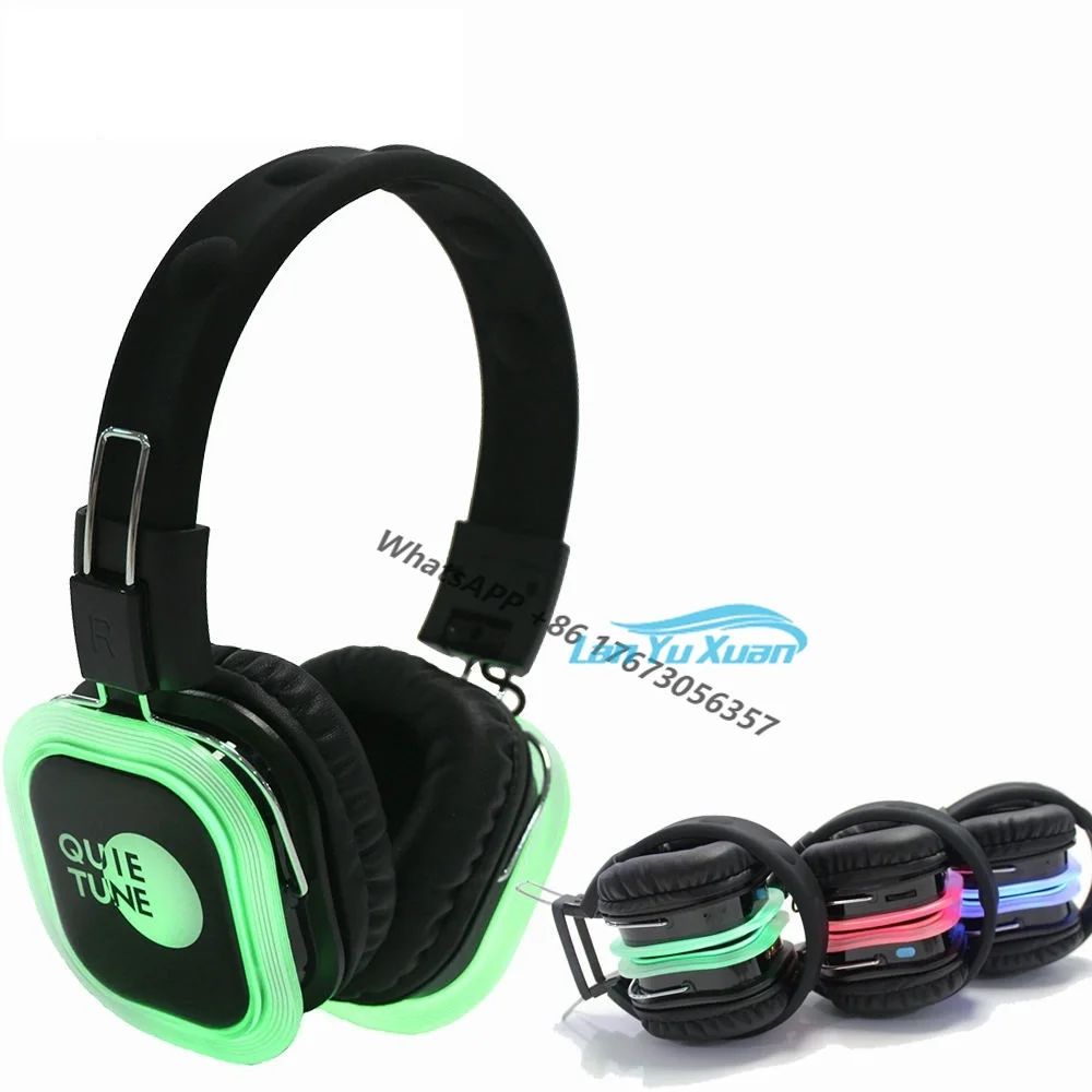 

SD003 Wholesale Music Customizable Light Color Silent Disco Headphone 3 Channels Transmitter Headset for Party