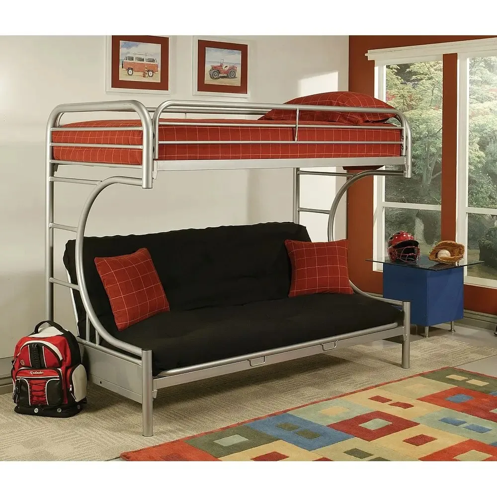 Eclipse Bunk Bed (Twin XL/Queen/Futon) in Silver