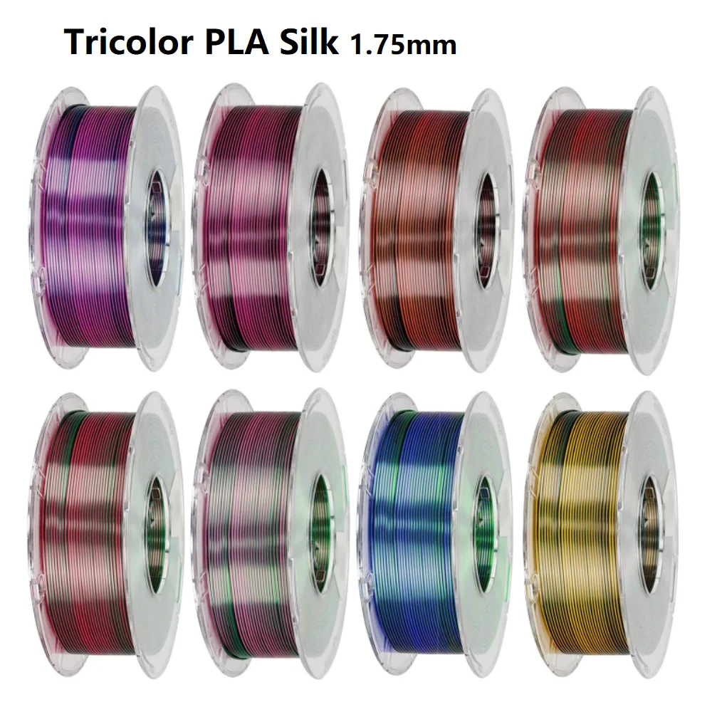 

Трехцветная нить шелковая PLA 1,75 мм 1 кг 500 г Нить PLA Triple Colors FDM 3D-принтер Пластиковые материалы Нить Золото Синий Красный