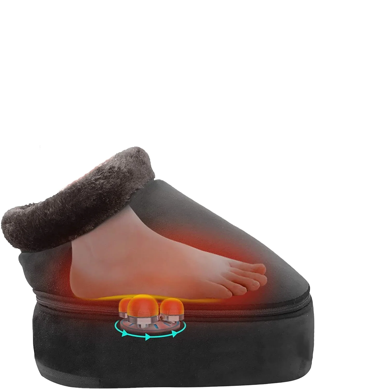 Electronic foot massager with air compression heating function, polyester material, CE ROHS certified