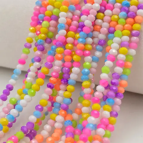 Mixed Color 2mm Crystal Beads for Jewerly Making Spacer Rondelle  Faceted Glass Beads DIY Needlework Bracelets Necklace Supplies