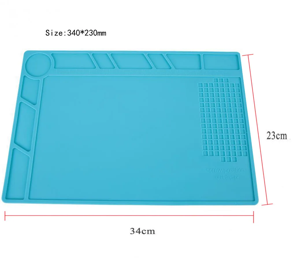 Blue Repair Pad Insulation Heat-Resistant Soldering Station Silicon Soldering Mat Work Pad Desk Platform BGA Soldering Station