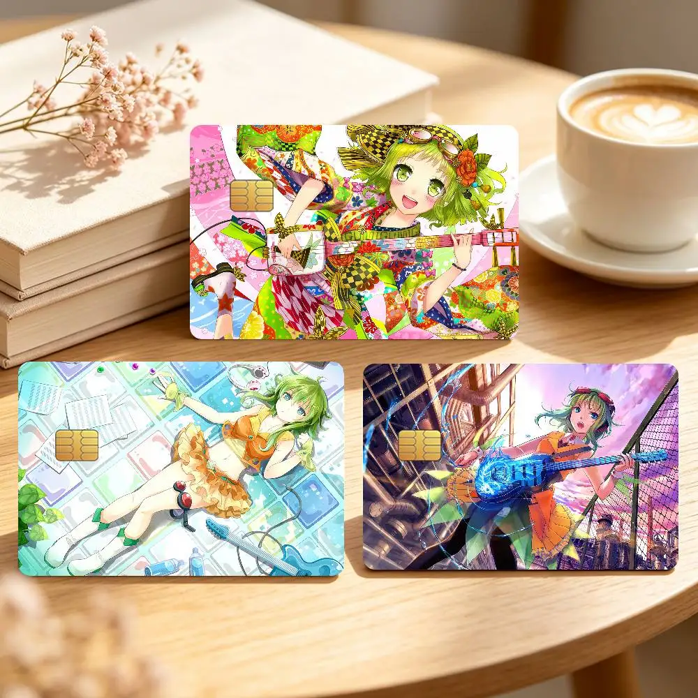 Anime V-Vocaloid Megpoid Gumi Credit Card Skin Stickers For Bank Bus Metro Cards Waterproof Anti-Scratch Gift 4PCS
