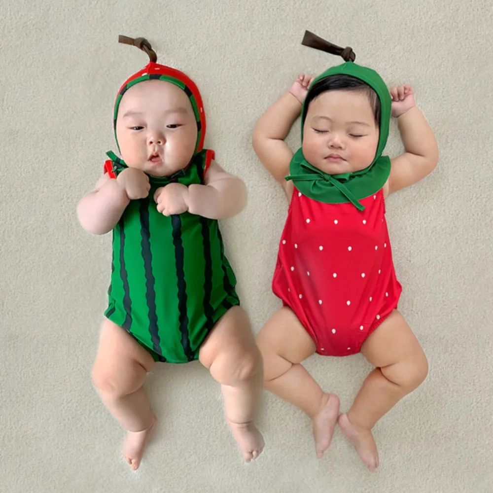新生児服-2026年夏新作-ベビーロンパース-キュートなフルーツ型-水着-男の子用ワンピース水着