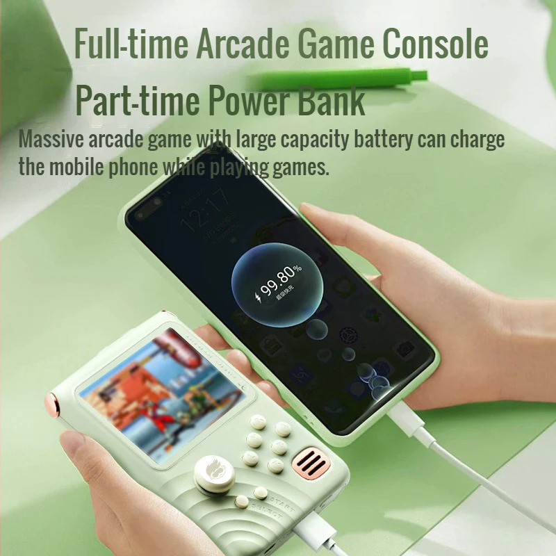 E2 New Game Console with Power Bank 3.5-inch IPS Screen 6000 mAh 16-bit 10000 Games Arcade Machine