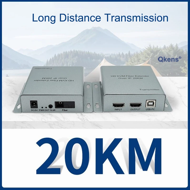 

1080p HDMI KVM Extender Audio and Video Transmitter Receiver Over IP Fiber Cable 20km Support USB Keyboard Mouse 1TX To Multi RX