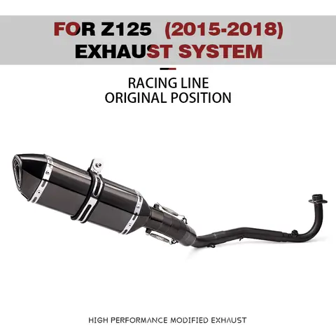 Z125 2015 – 2018 오토바이 시스템 배기 탈출 머플러가있는 수정 된 스테인레스 프론트 미드 링크 파이프 Z125 2015 – 2018 오토바이 시스템 배기 탈출 머플러가있는 수정 된 스테인레스 프론트 미드 링크 파이프