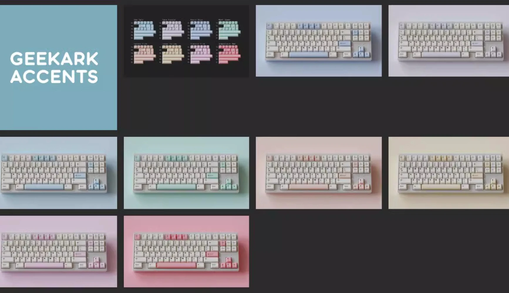 GEEKARK Solid Color Keycap 16 Color Supplement Set Custom Cherry Profile Key Caps PBT MX Switch Artisan with Mechanical Keyboard