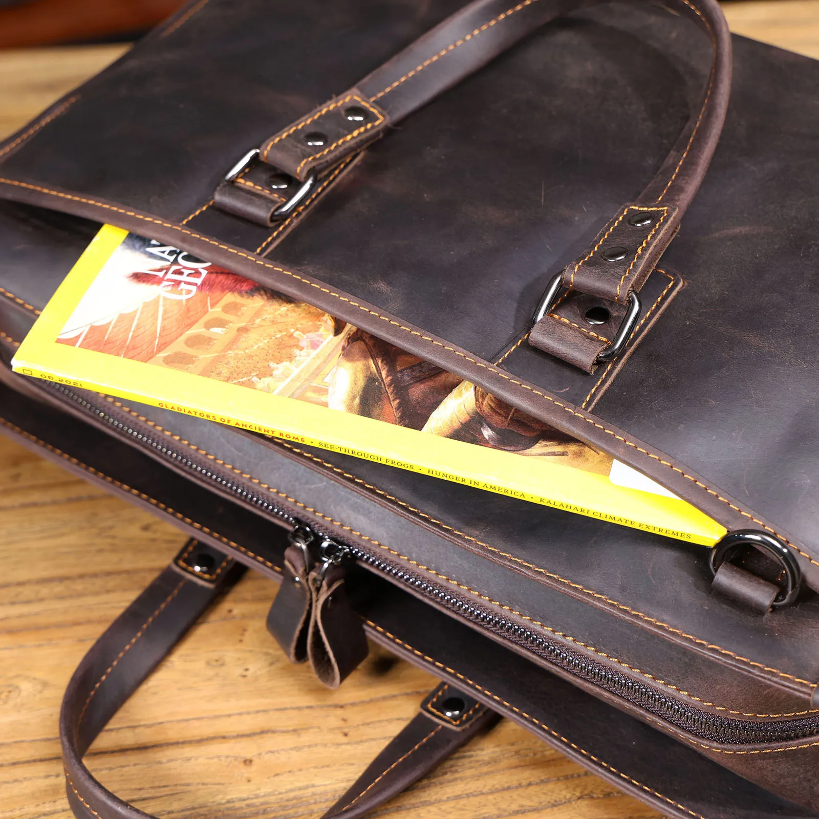 S.WORKER Vintage Echtleder Herren-Aktentasche 15“ Laptop-Handtasche Schultertaschen Retro Casual Stil – Detail 20