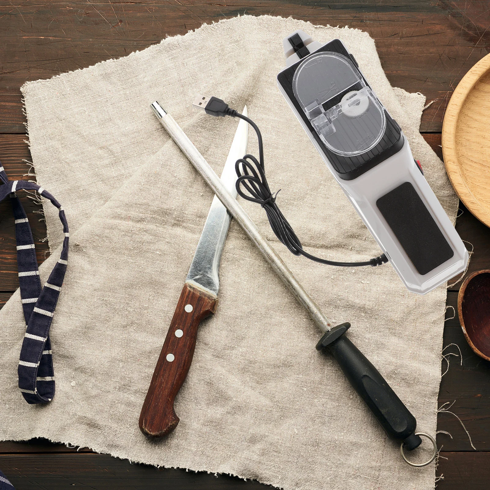 

Plastic Electric Knife Sharpener High Quality Long Life Sharpening Tool Kitchen Gadgets Grinding Practical Versatile