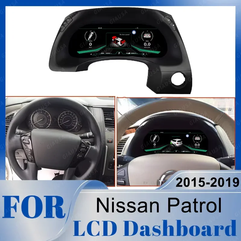 

12.3" Car LCD Instrument Plug And Play For Nissan Patrol Y62 2015-2019 Digital Dashboard Panel Instrument Cluster Speedometer