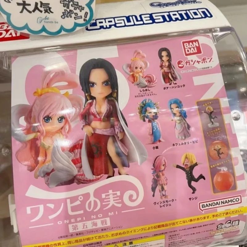 

Bandai Gashapon One P Iece Q Version Figure Devil Fruit Style 05 Sea Battle Series Boa Hancock Sanji Shirahoshi Anime Toys Gift