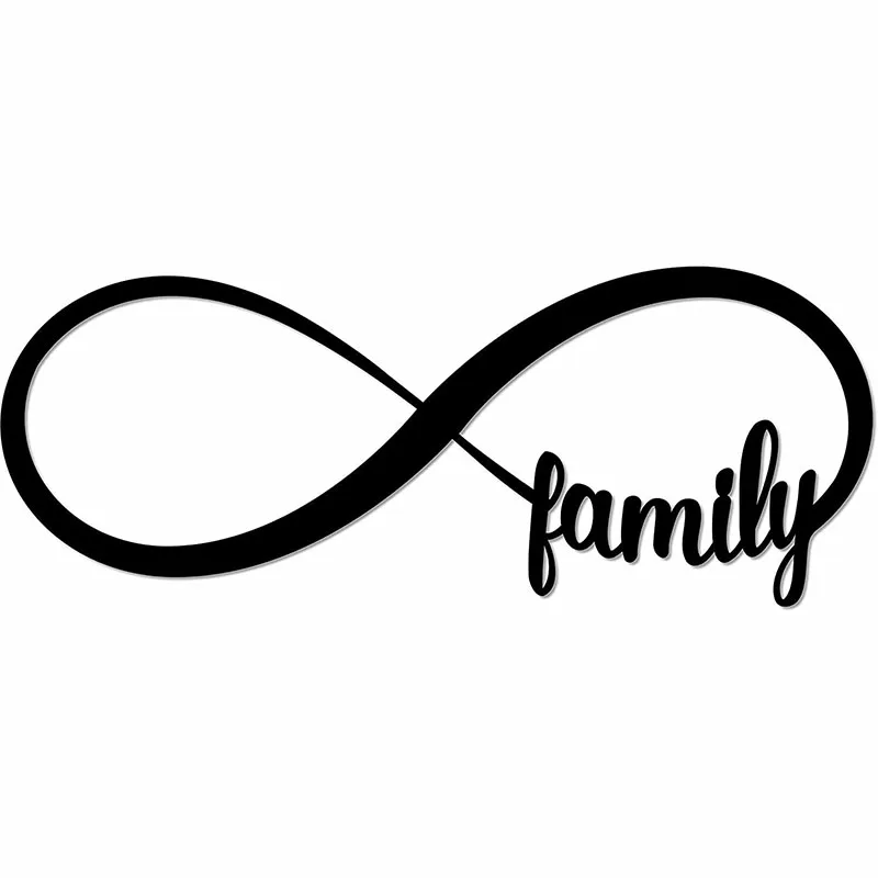 

Family Forever Infinity Sign Symbol Decorative Accent Decor Wall Decor Word Sign Home Room Interior Decoration Metal Art