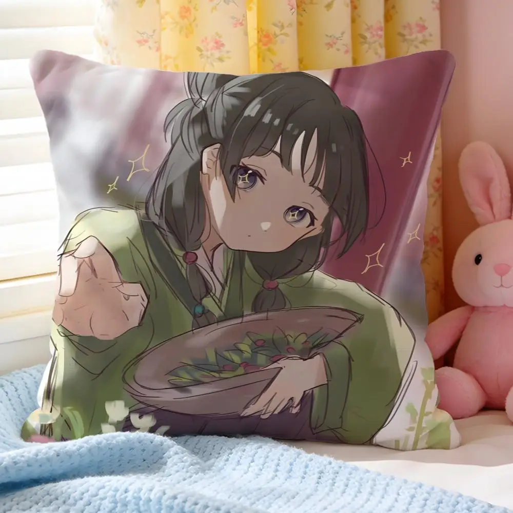 Cushion Cover Short Plush Throw Pillow Soft Washable Sofa Bed Office Cushion Anime The A-Apothecary Diaries maomao