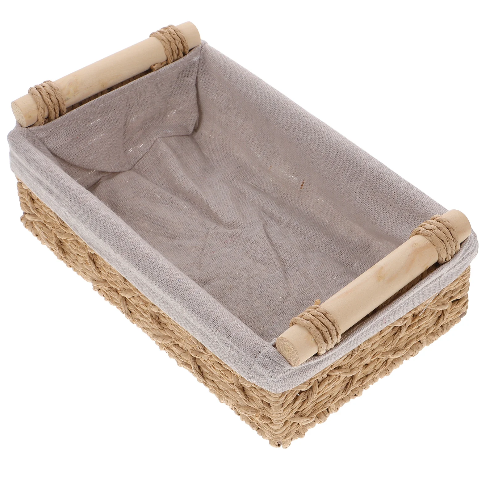 

Paper Rope Storage Basket with Handles Stylish Decorative Organizer Sundries Holder Home Storage Container Multifunctional