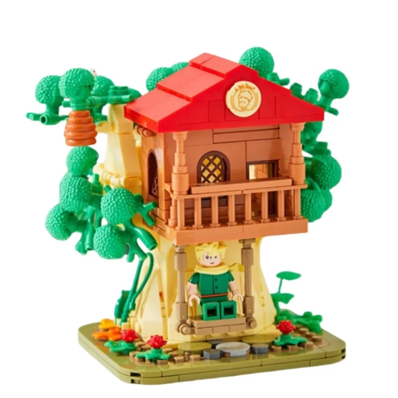 De Kleine Prins Co-Branded Boomhut Pennenhouder Verzamelde Bouwstenen Creatieve Speelgoedmodel Desktop Ornamenten Vakantiegeschenk