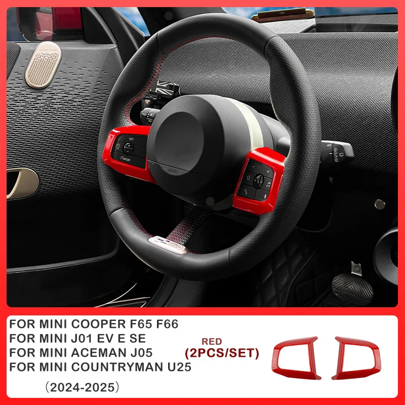 Car Steering Wheel Button Frame Cover Stickers For Mini Cooper Countryman U25 F65 F66 Cooper E SE J01 J05 Car Accessories image 3