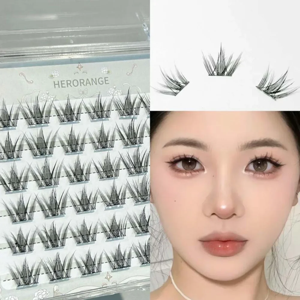 6 Rows Sunflower False Eyelashes Glue Free Natural Soft Curled Segmented Manga Fake Eyelash Extension DIY Makeup Tools