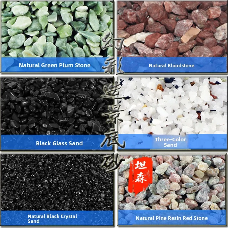 

TANSEN Tangan Tricolor Lacape Sand for Fi Tank And Simp Tank l Bloodstone Bla Crystal Sand Aquarium Decorati...