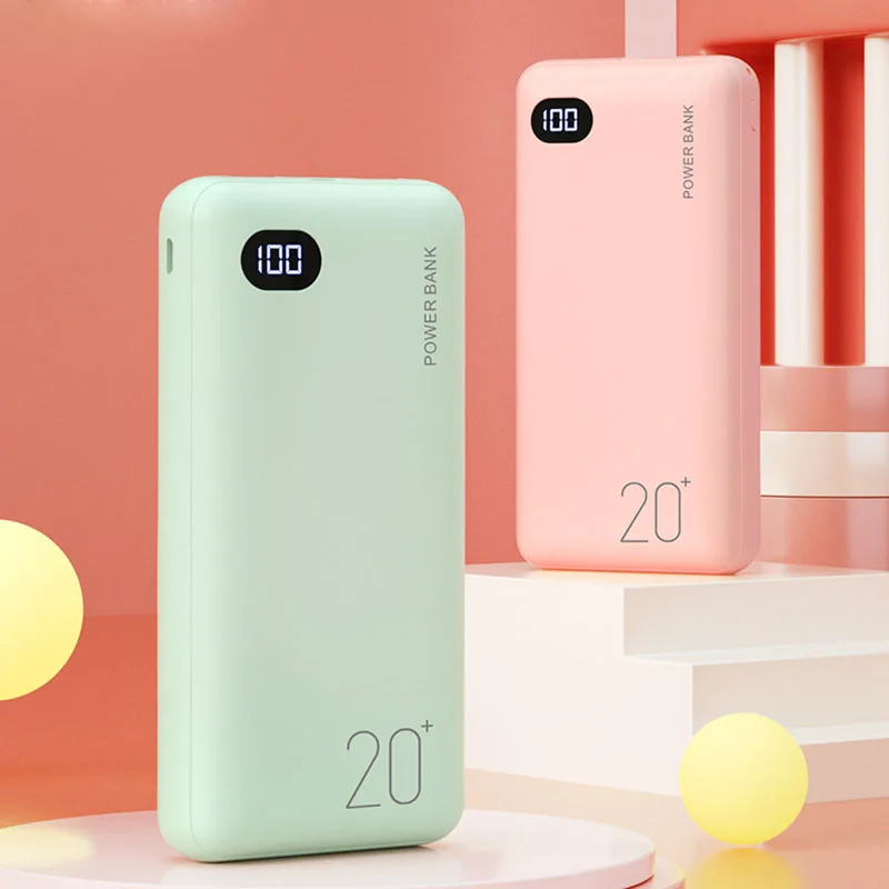 بنك الطاقة الموضة 20000mAh شاحن محمول خارجي Powerbank 2.1A شحن سريع LED عرض شاحن الهاتف للهواتف الذكية