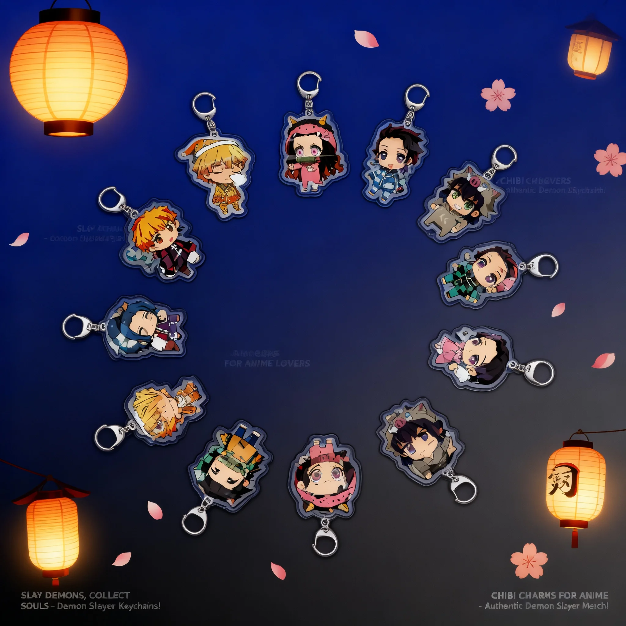

Anime Demon Slayer Acrylic Keychain Tanjiro Nezuko Zenitsu Inosuke Hanging Charm Pendant Collection Gift for Fans Cosplay