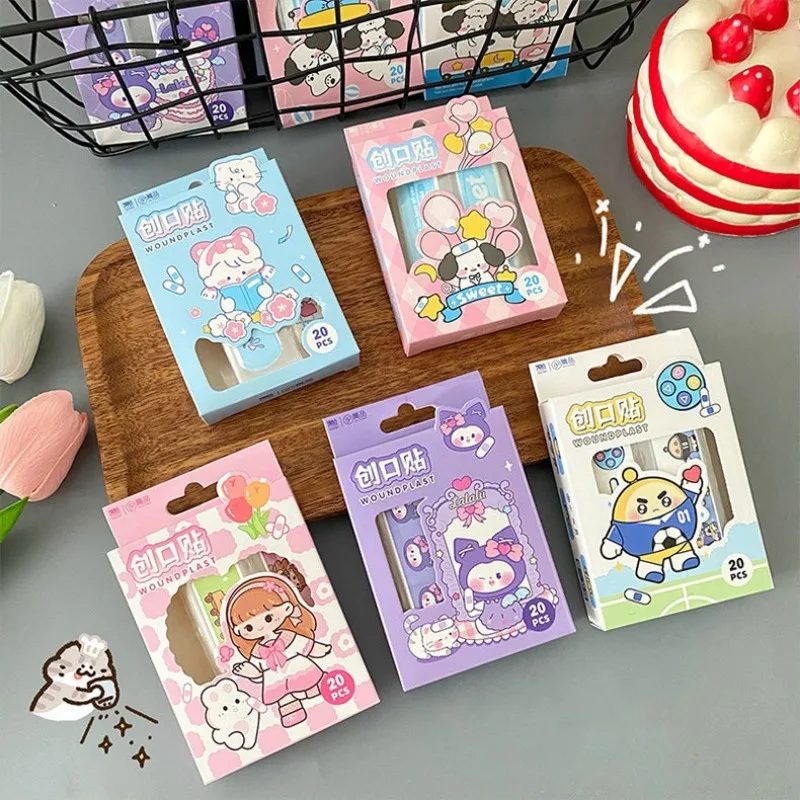 

20pc/set Cute Cartoon Kids Band Aids for Boy Girl Emergency Plaster Bandages kawaii children Dressing Patch Adhesive Bandages