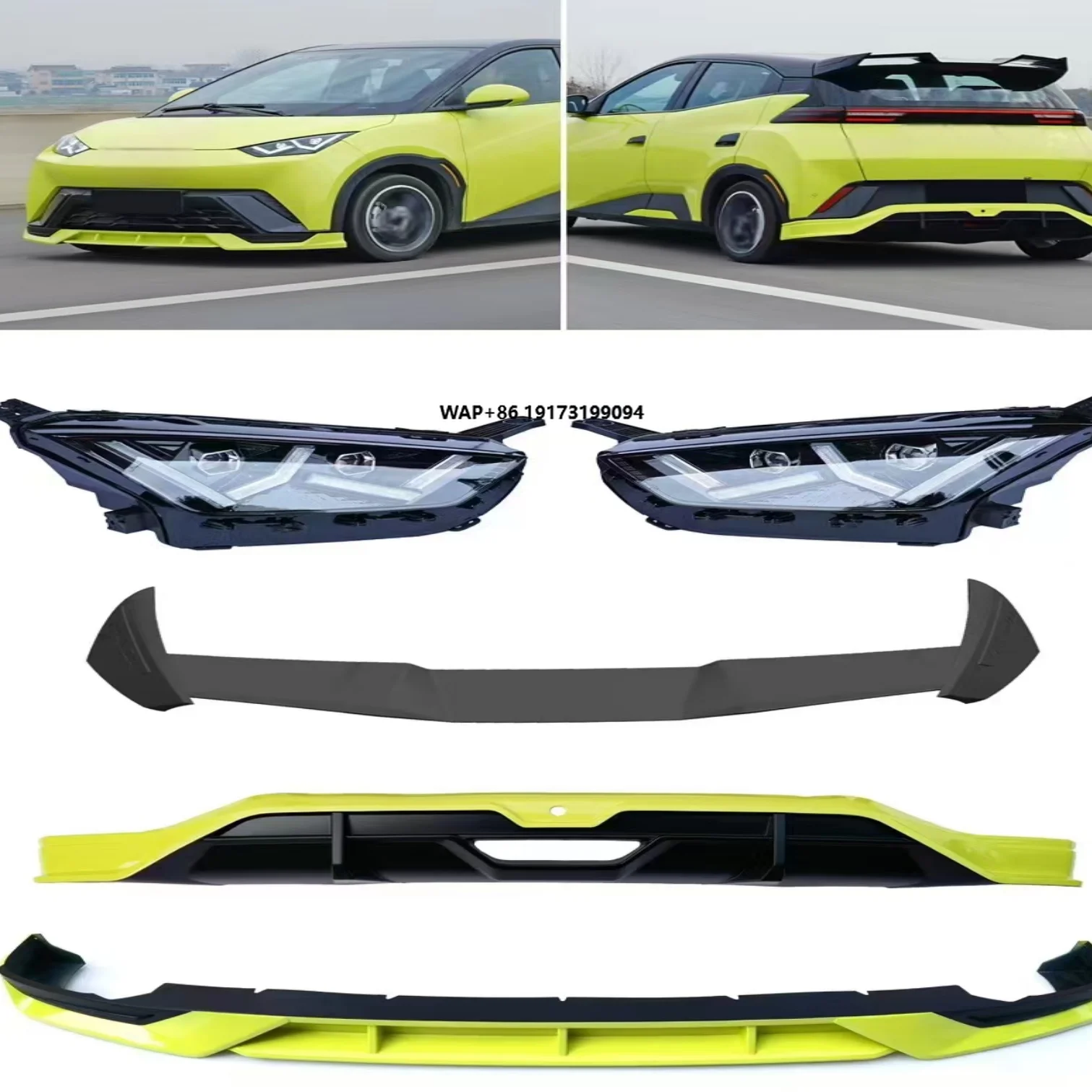 

Pp Plastic Car Bumper Front Lip Head Light Spoiler Bodykit for Seagull Upgrade 2024