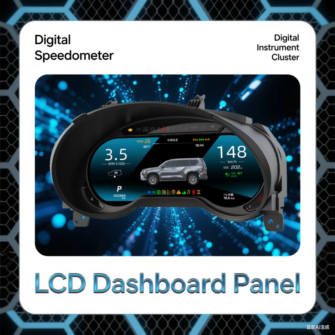 

RT Auto Digital Cluster For Lexus GX GX470 GX460 2010-2021 Car Dashboard Instrument Panel Virtual Cockpit LCD Speedometer Screen