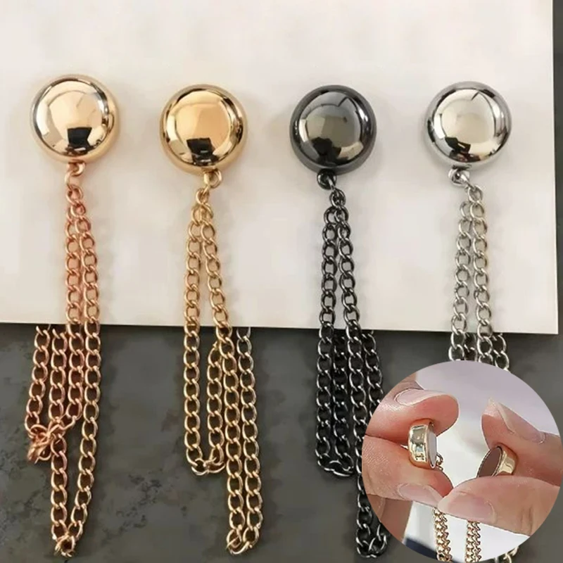 2pair Magnetic Clothing Clips Multi-Function Magnetic Strength Buttons Clips Pinless Brooch Clips for Women Clothes Cardigans
