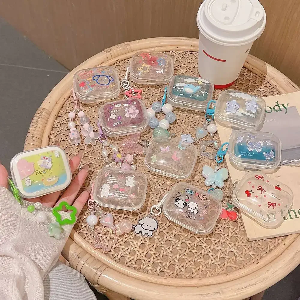 

Новый милый чехол для наушников с мультяшным вишневым бантом для Xiaomi Redmi Buds 6 Active 6s 7s, беспроводная гарнитура, прозрачный мягкий защитный чехол из ТПУ