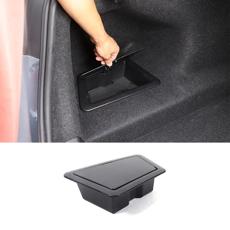 For BMW 5 Series G60 2024 ABS Black Car Rear trunk Side Storage Box Multi functional Storage Box Car Interior Accessories