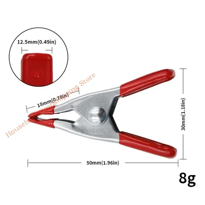 85AD 10Pcs Metal Spring Clamps 2 Inch Plastic Handle Clip Spring Clamps Soft Plastic Tips Grip Woodworking Grip Powerful Tool