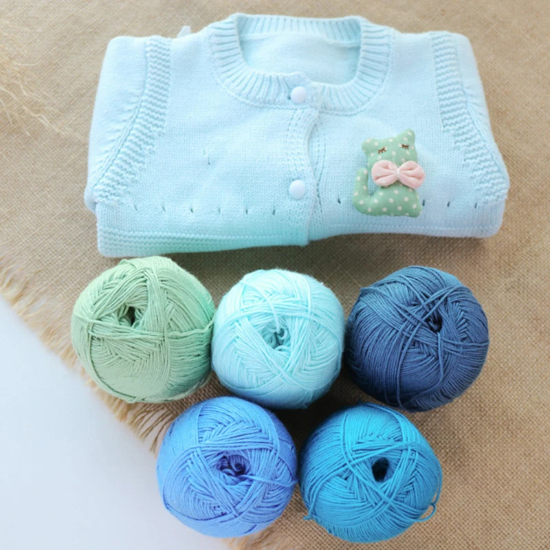 

50g/ball Natural Bamboo Cotton Yarn Soft Smooth Hand Woven Knitting Yarn Baby Cotton Warm Crochet Knitted Yarn