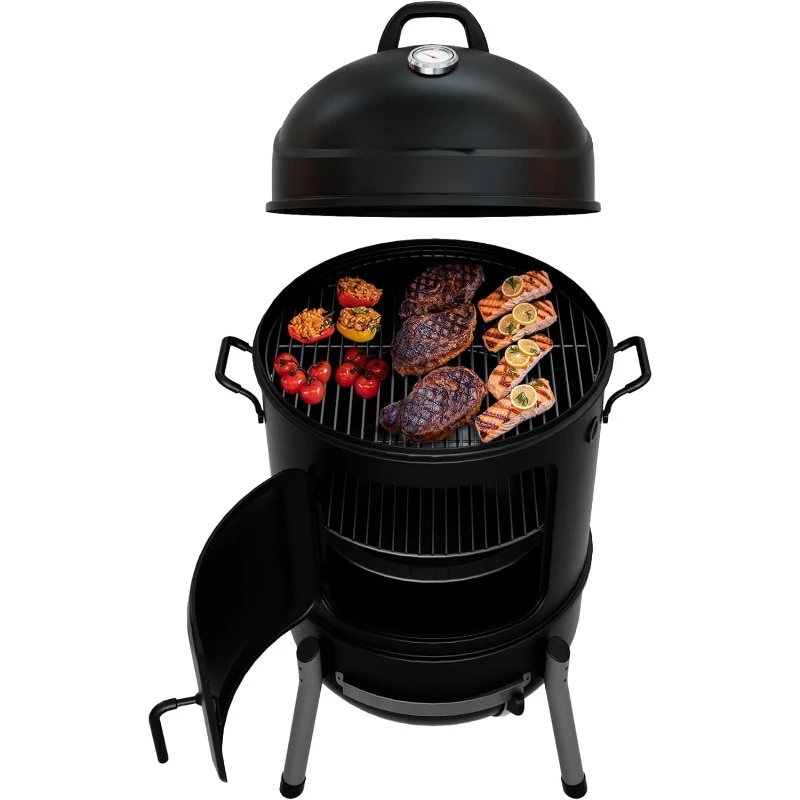 20 Bullet Charcoal Smoker, Black   18202076