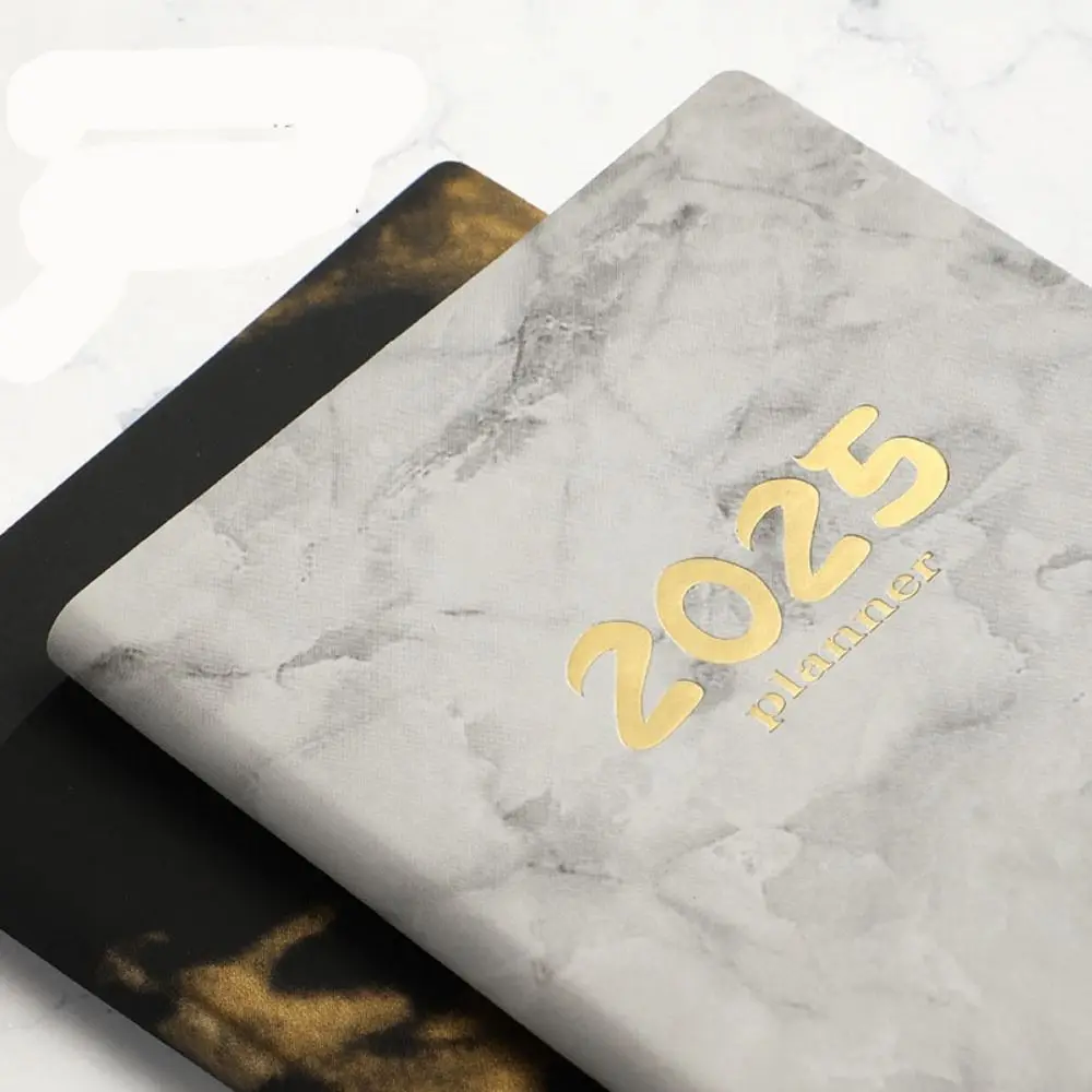 Draagbaar A6 2025 Agendaboek Met Kalenderpocket Notitieboekjes Gemarmerd Omslagdagboek Wekelijkse Planner Schoolkantoor
