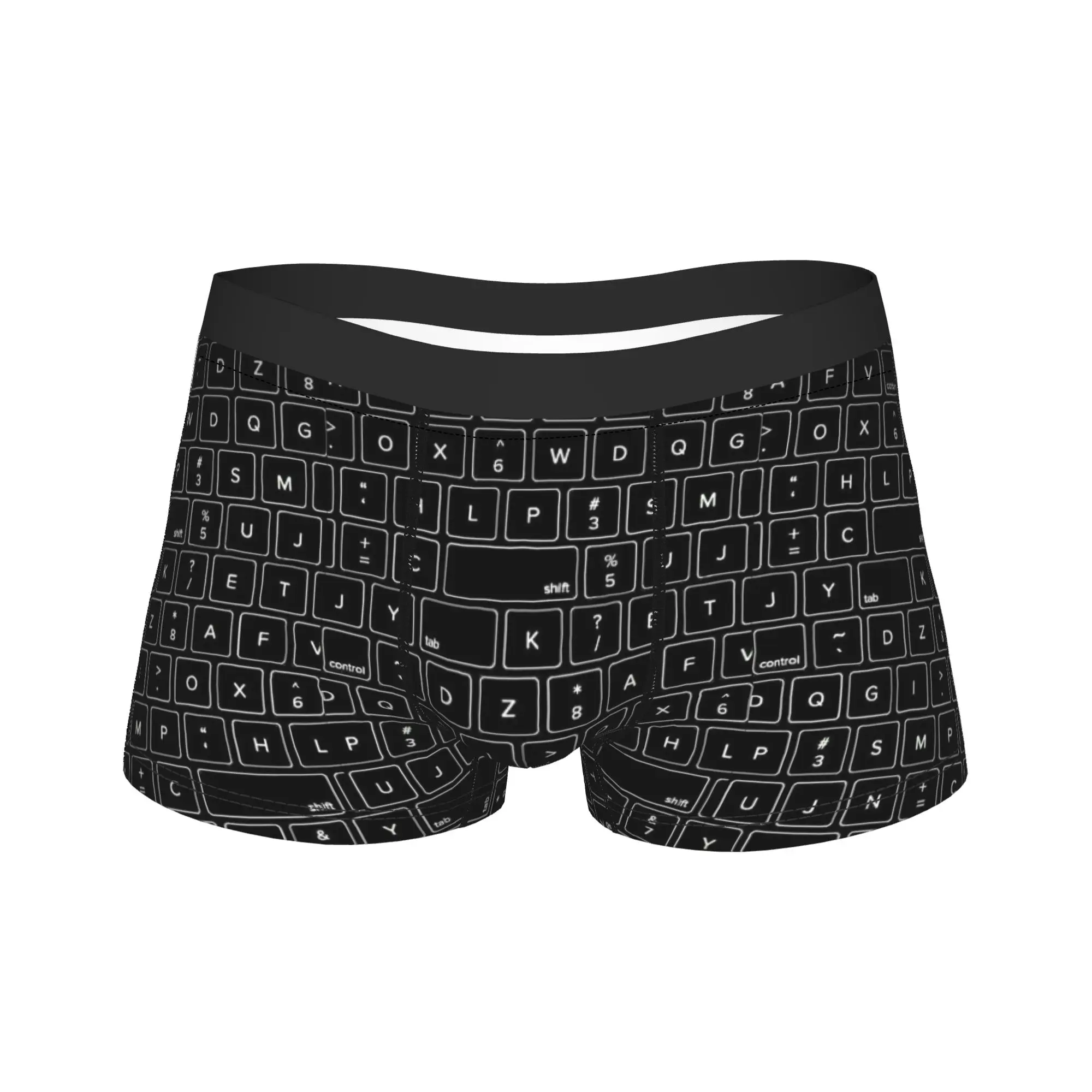 Black Geometric Texture Shorts Briefs  Underwear High Quality Man Novelty Boxer Shorts Customs Plus Size Underpants