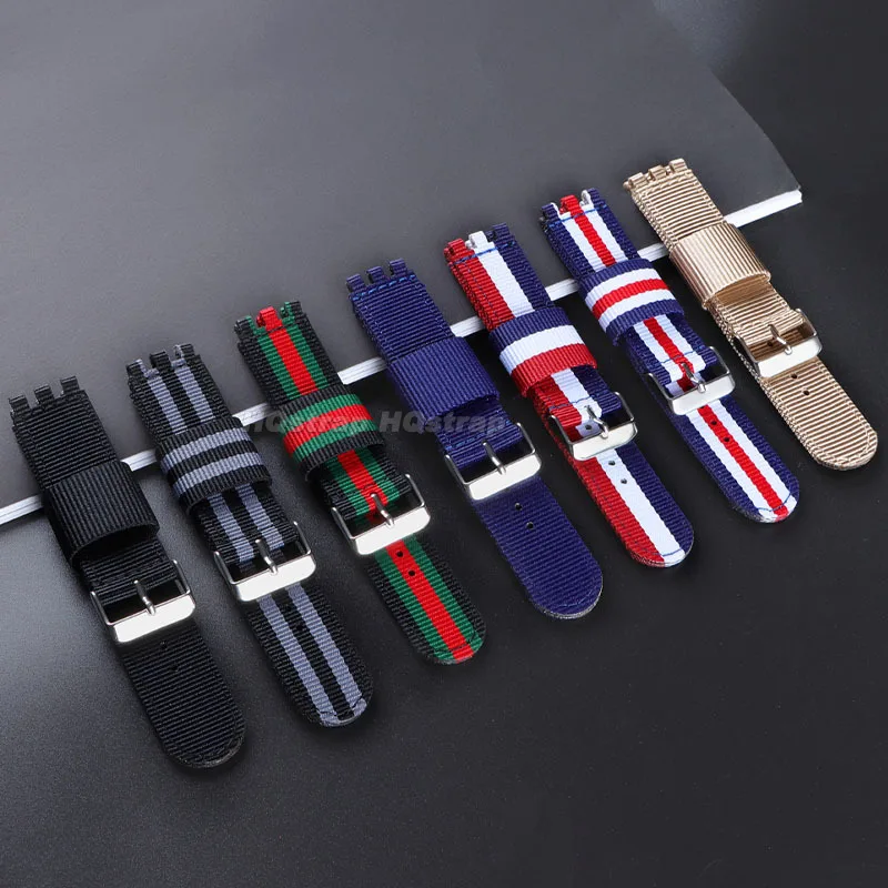 حزام ساعة نايلون لرياضة الساعات ، سوار ساعة قماشي عالمي بديل ، سوار معصم ناعم ومريح ، 17: 19: 50