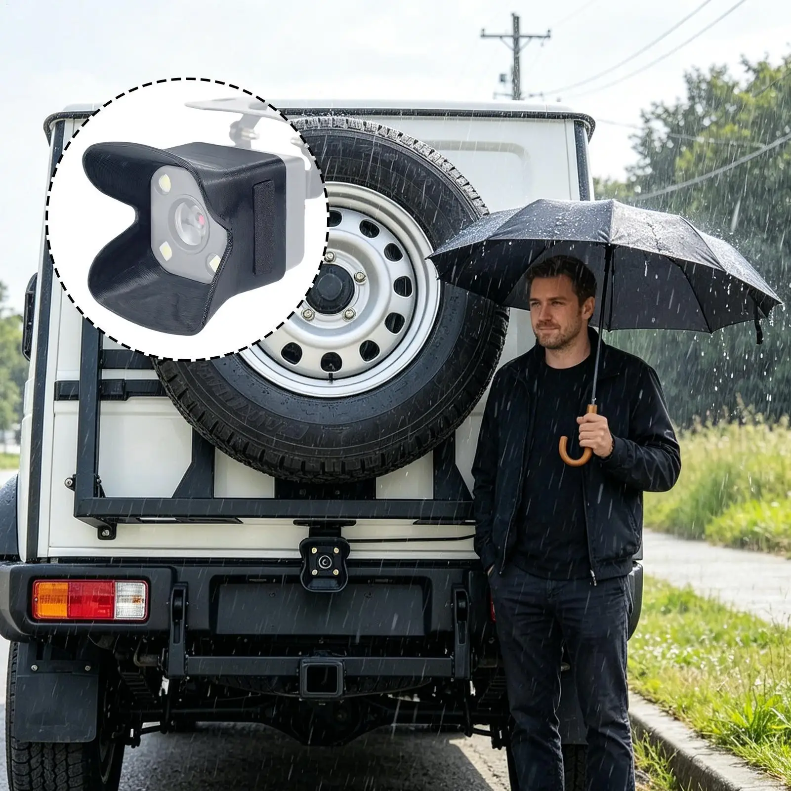 Car Camera Rain Guard Anti-Rain Universal Silicone Portable Shield Car Camera Cover For Vehicle Rear Back Bumper Reverse Rain