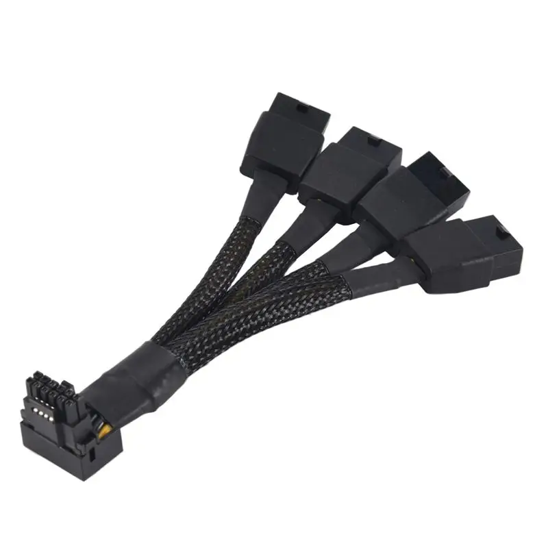 A97I-1 PCS 4X8pin PCI-E To 16Pin(12+4) PCI-E 5.0 12VHPWR Connector 90-Degree Elbow Cable P8X4 To 16PIN-B
