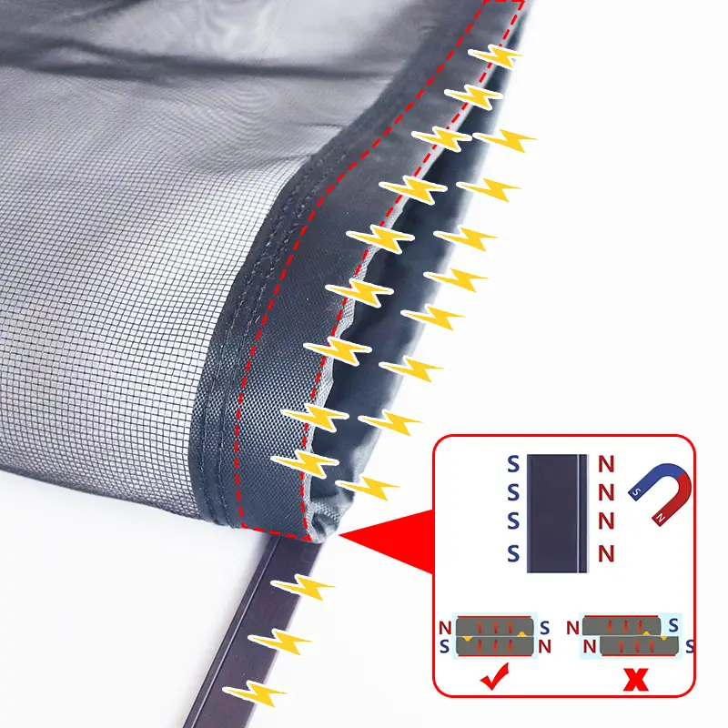 TYMF Black Magnetic Window Mosquito Net Screen Customized size glass fiber invisible Mesh insect Curtains Removable Washable ﻿ - Image 4