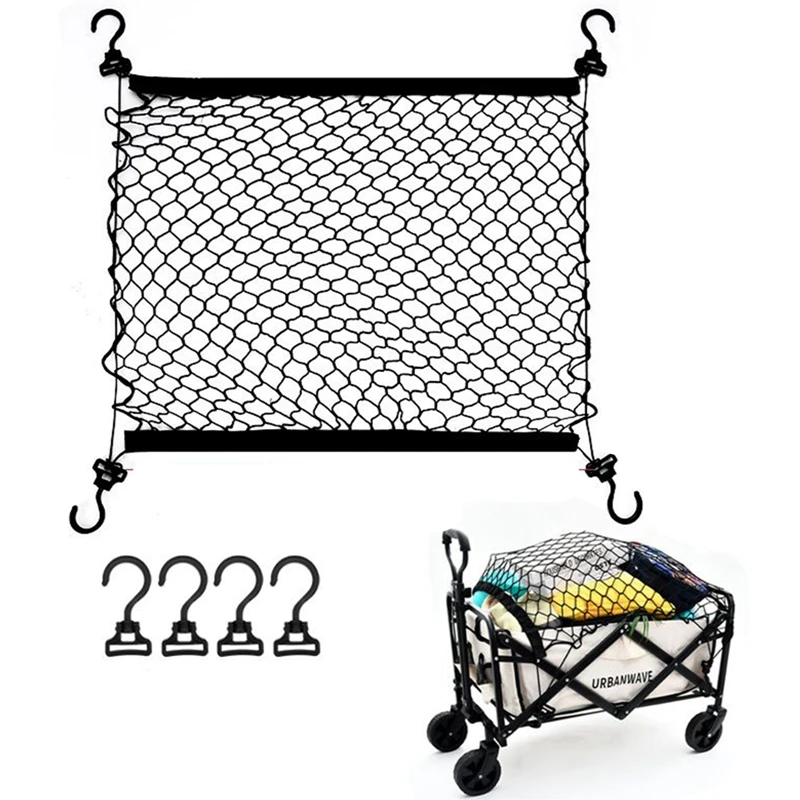 Camping Wagon Accessories Elastic Cover Net Outdoor Trolley Storage Bag Luggage Stroller Cart Elasticity Rope Net Organizer